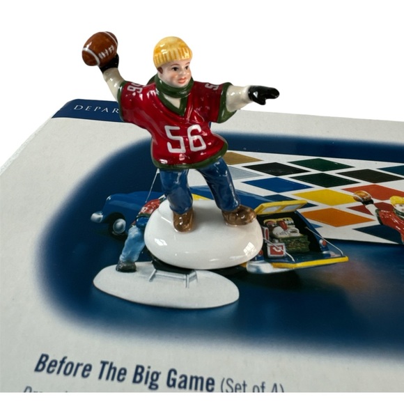 Department 56,NWT, Original Snow Village, “Bef The Big Game,4 Figurine Piece Set - Picture 3 of 6